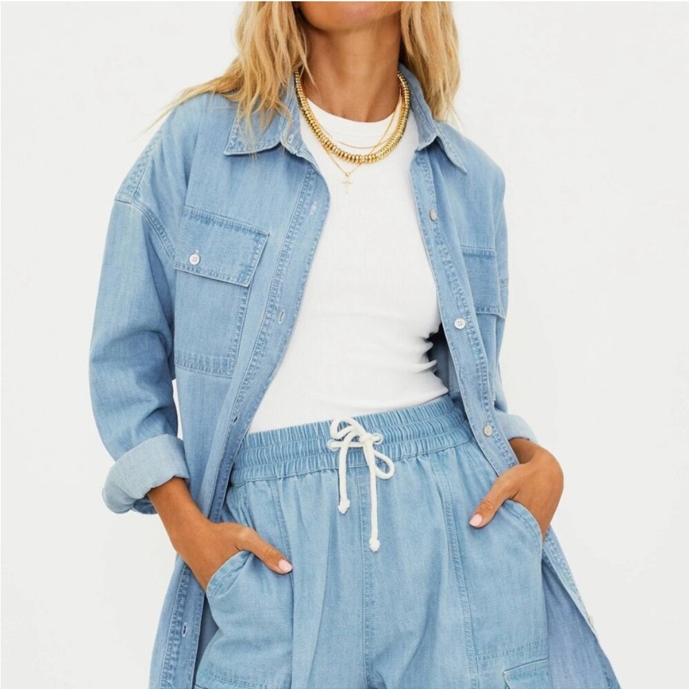 Beach Riot Light Blue Jean Jacket - Picture 3 of 7